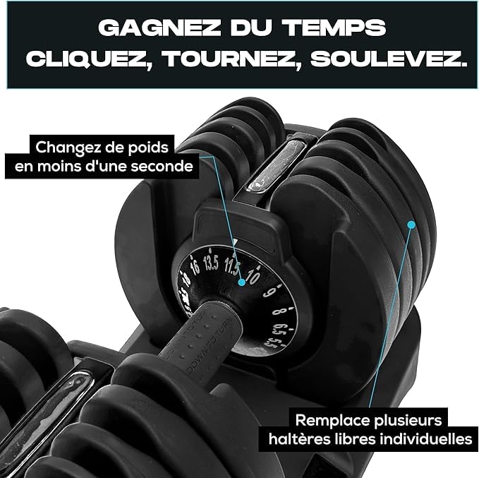 BRAINGAIN Adjustable Dumbbell Set - 15-in-1 & 17-in-1 Pairs | 24kg & 40kg Options | Space Saving Weights for Home Gym