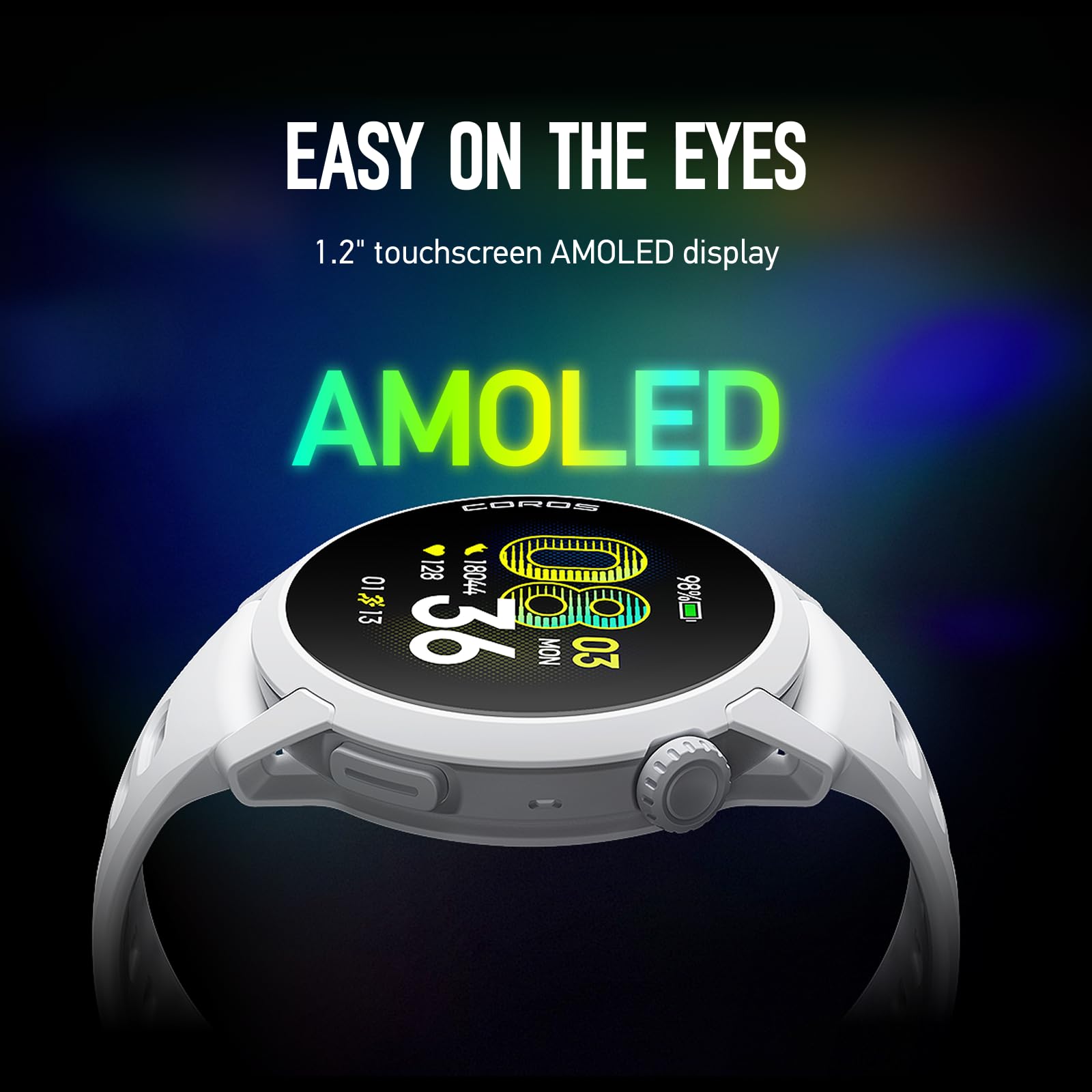 COROS Pace 4 Montre Sport Ultralégère, Écran Tactile AMOLED 1,2", 32g Montre Running, 19 Jours d'autonomie, Contrôle Vocal, Outils d'entraînement, GPS précis, Plan d'entraînement, Course à Pied