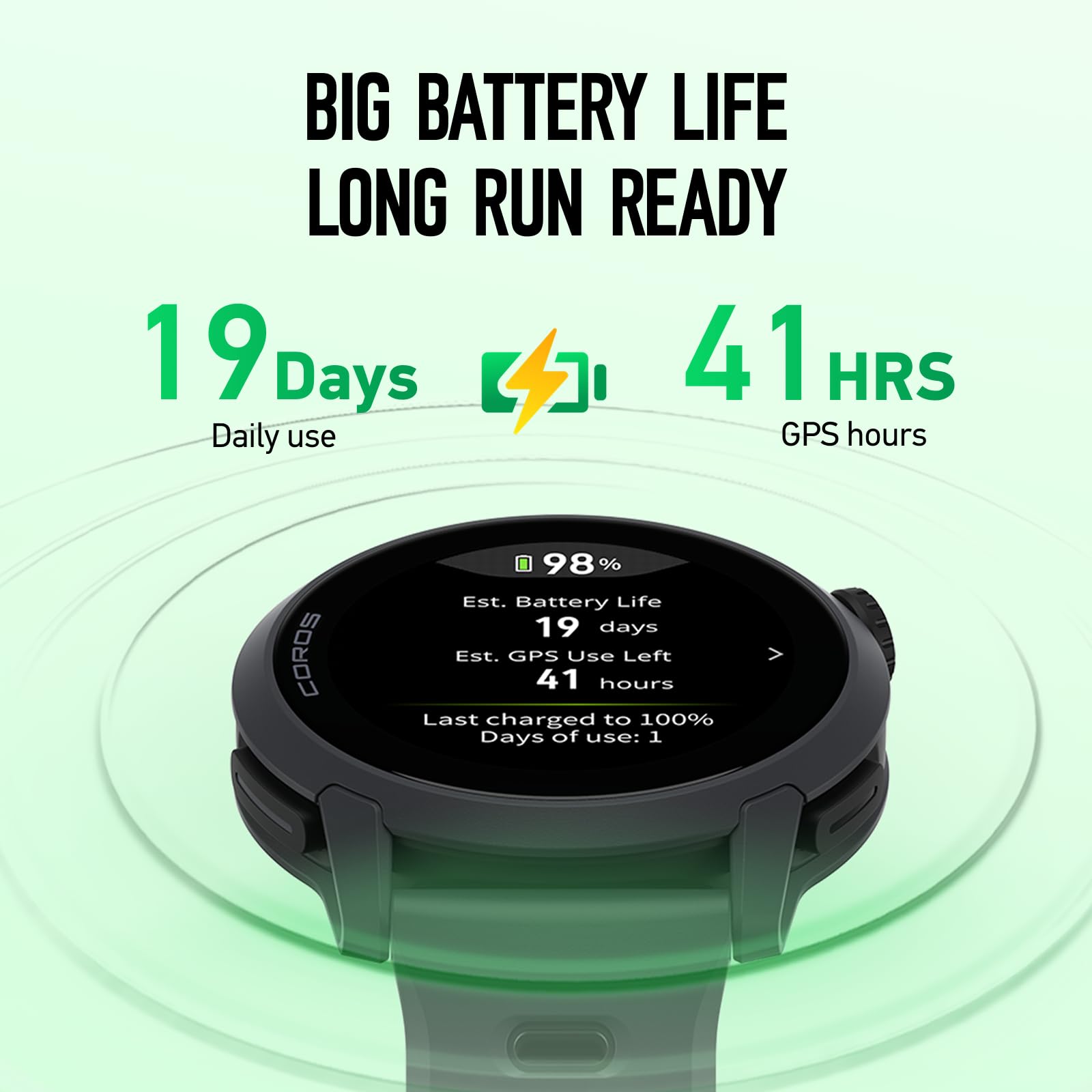 COROS Pace 4 Montre Sport Ultralégère, Écran Tactile AMOLED 1,2", 32g Montre Running, 19 Jours d'autonomie, Contrôle Vocal, Outils d'entraînement, GPS précis, Plan d'entraînement, Course à Pied