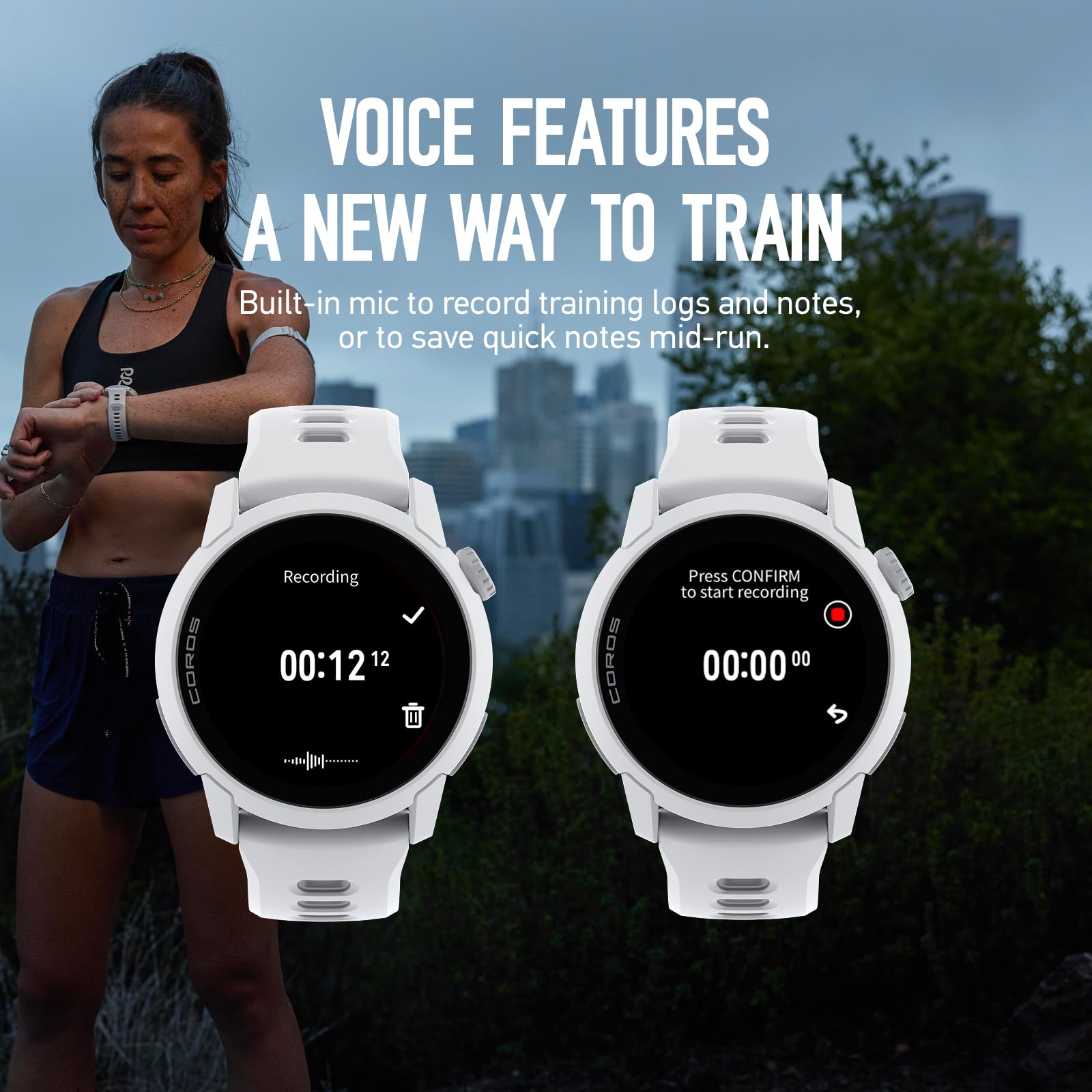 COROS Pace 4 Montre Sport Ultralégère, Écran Tactile AMOLED 1,2", 32g Montre Running, 19 Jours d'autonomie, Contrôle Vocal, Outils d'entraînement, GPS précis, Plan d'entraînement, Course à Pied