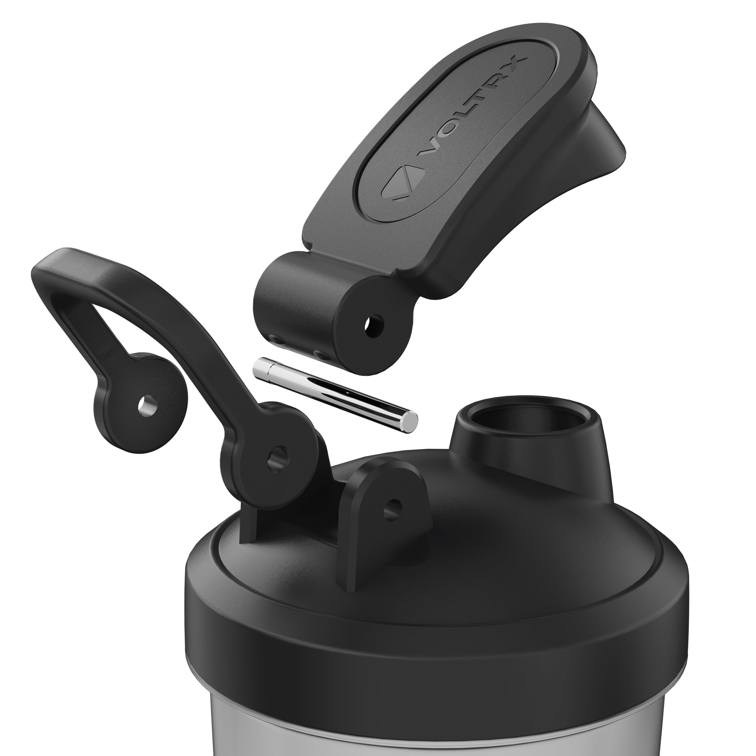 VOLTRX Titanus Protein Shaker Bottle, USB C Rechargeable Electric Protein Mixer for Protein Shakes and Meal Replacement Shakes, BPA Free, 600ml